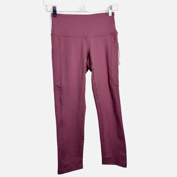 NWT Zella High Waist Daily Pocket Crop Leggings Purple Mesa Womens X-Small - Picture 1 of 9